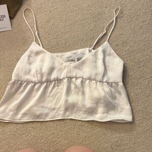 Light Cream Spaghetti Strap Crop Top - Wilfred
